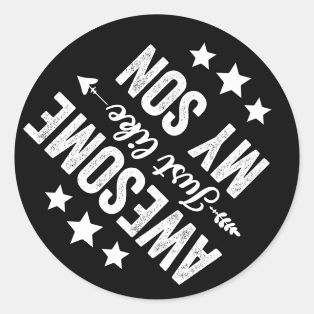 Pegatina Redonda Impresionante, igual que mi hijo, el día de los pa (Anverso)