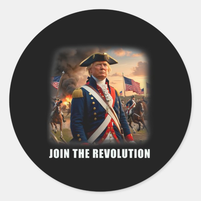 Pegatina Redonda Impresionante presidente de la Revolución Patrióti (Anverso)