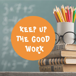 Pegatina Redonda Impresionante ronda clásica S de estímulo de profe