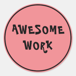 Pegatina Redonda Impresionante ronda clásica S de estímulo de profe