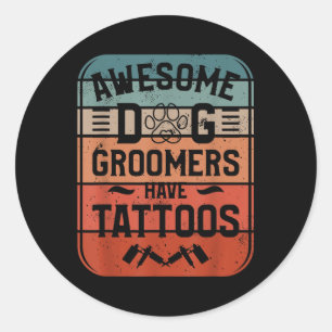 Pegatina Redonda Impresionantes Perros Con Tattoos Tattoo Lover