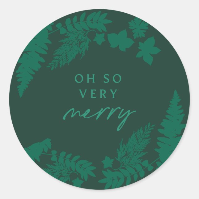 Pegatina Redonda Impresiones botánicas Oh So Merry (Anverso)