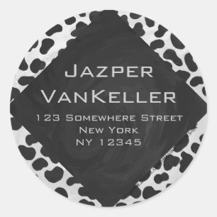 Pegatina Redonda Impresiones dálmatas en blanco y negro