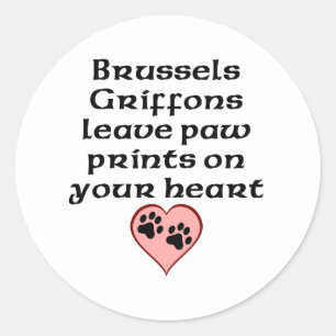 Pegatina Redonda Impresiones de la pata de la licencia de Bruselas