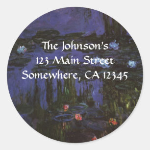Pegatina Redonda Impresionismo vintage por Claude Monet
