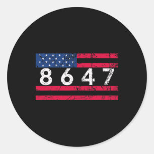 Pegatina Redonda Impugnación contra Trump 47 8647 86 47 47º Preside