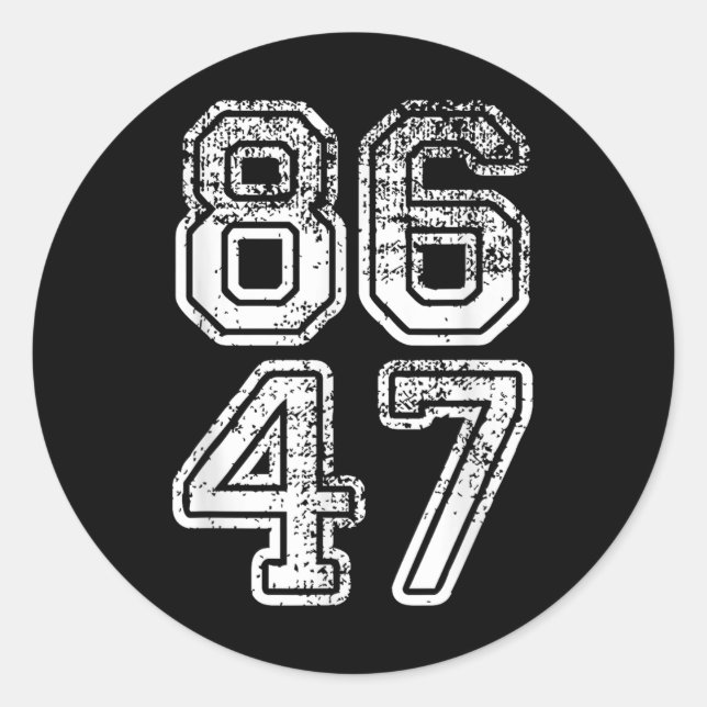 Pegatina Redonda Impugnación de Donald Trump 47 8647 (Anverso)