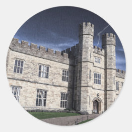 Pegatina Redonda Impulsa el castillo por la noche