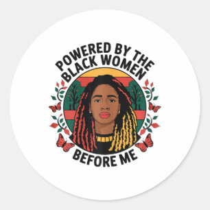 Pegatina Redonda Impulsada por la mujer negra antes que yo, la hist
