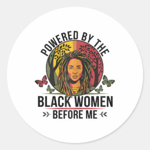 Pegatina Redonda Impulsada por la mujer negra antes que yo, la hist
