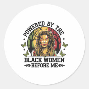 Pegatina Redonda Impulsada por la mujer negra antes que yo, la hist