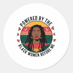 Pegatina Redonda Impulsada por la mujer negra antes que yo, la hist