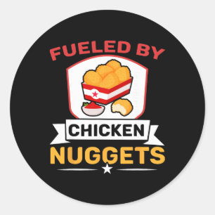 Pegatina Redonda Impulsado Por Amante De Nuggets De Pollo Comida Nu