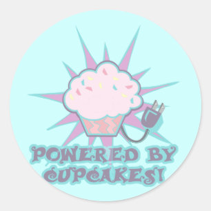 Pegatina Redonda Impulsado por Cupcakes