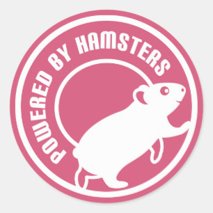 Pegatina Redonda Impulsado por Hamsters