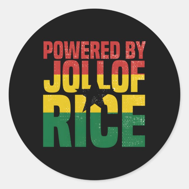 Pegatina Redonda Impulsado Por Jollof Rice Ghana Para Los Ghaneses  (Anverso)