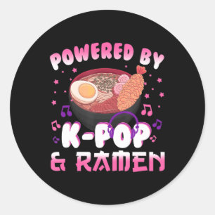 Pegatina Redonda Impulsado por Kpop y Ramen Kpop Kawaii Anime Gift
