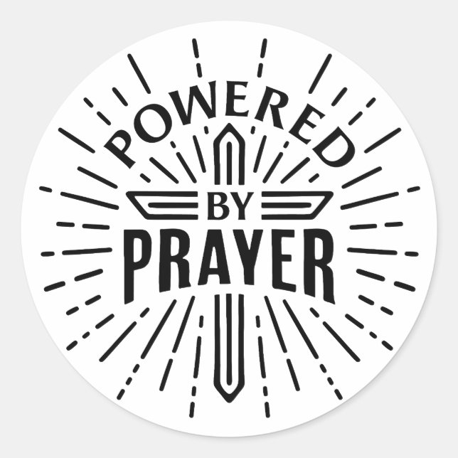Pegatina Redonda Impulsado por la oración (Anverso)