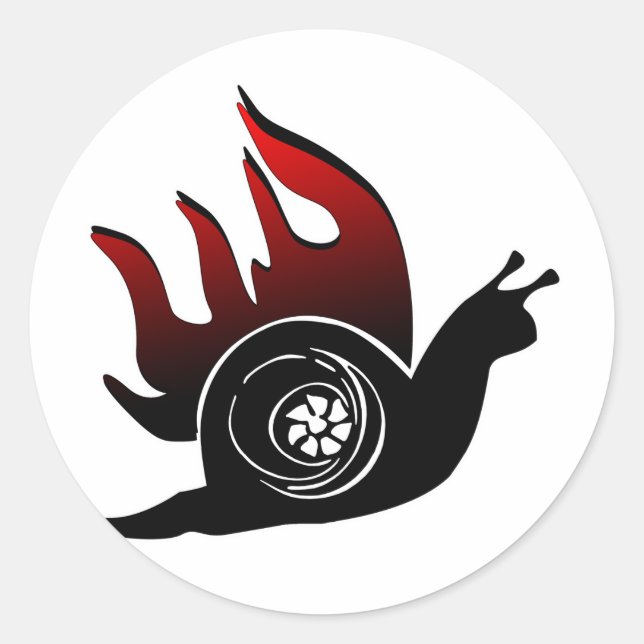 Pegatina Redonda Impulsar el caracol (Anverso)