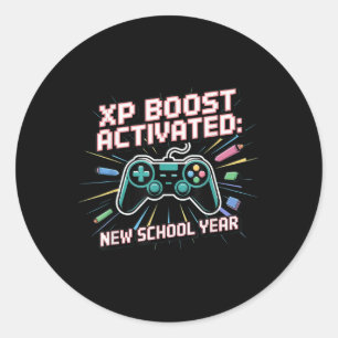 Pegatina Redonda Impulso de Xp, Nuevo Año Escolar, De Vuelta a la E
