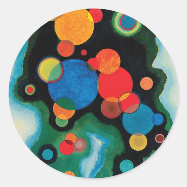 Pegatina Redonda Impulso más profundo de Wassily Kandinsky (Anverso)