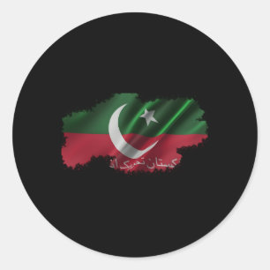 Pegatina Redonda Imran Khan Pti Primer Ministro de Pakistán
