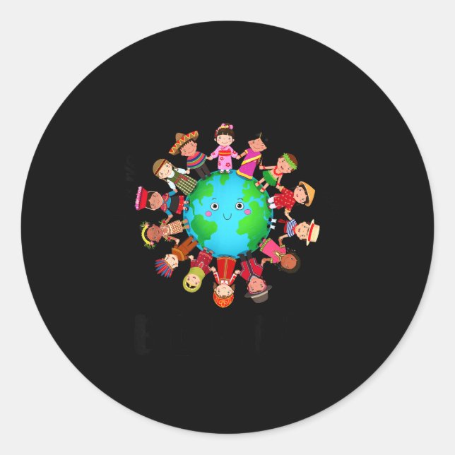 Pegatina Redonda In A World Be Kind Sitive Kids Choose Kindness Day (Anverso)