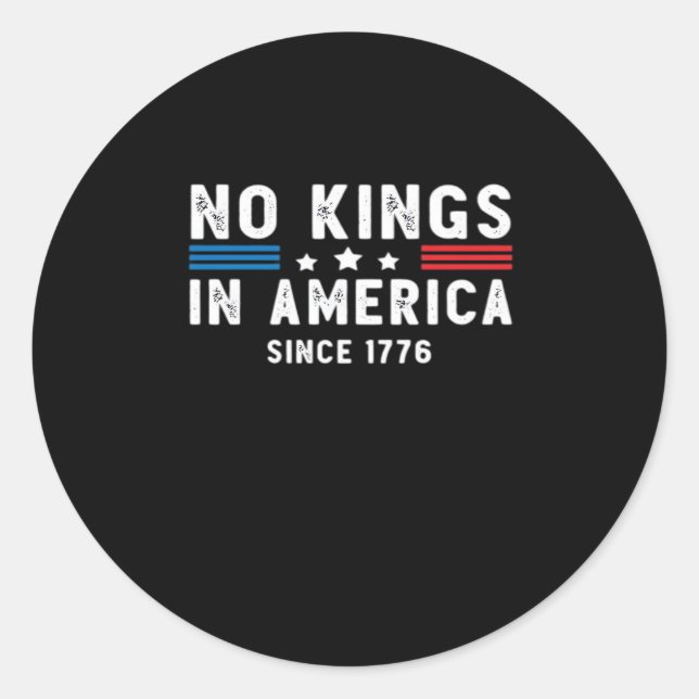 Pegatina Redonda In America Presidents Are Not Kings Minimal Clean (Anverso)