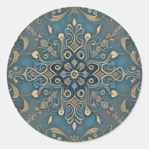 Pegatina Redonda in blue