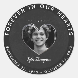 Pegatina Redonda In Loving Memory Photo Classic Round Sticker