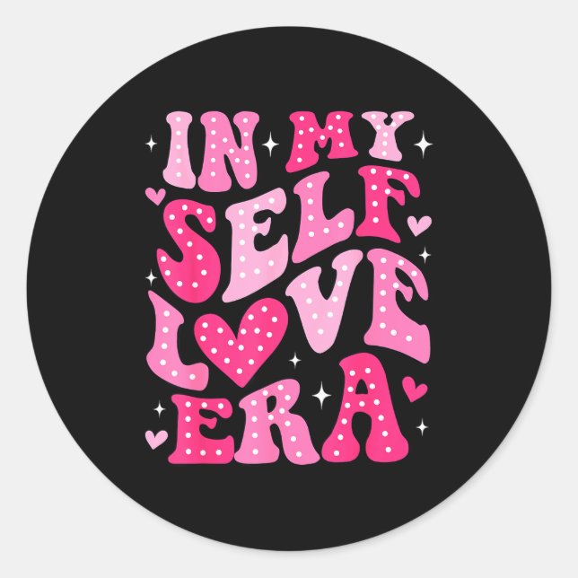 Pegatina Redonda In My Self Love Era Valentines Day Self Love Club  (Anverso)