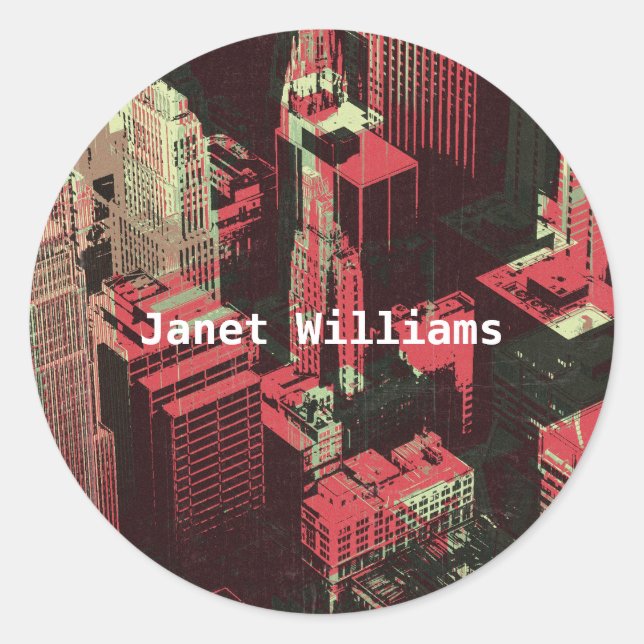 Pegatina Redonda In the city (Anverso)