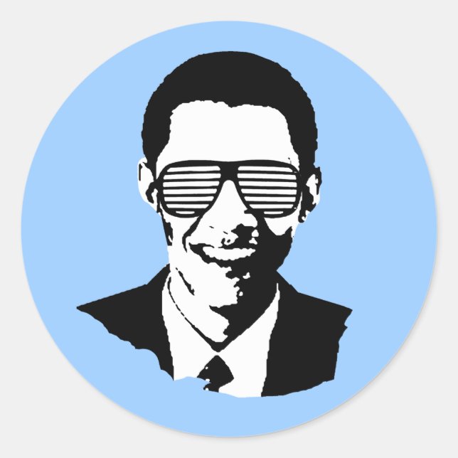 Pegatina Redonda Inauguración de Obama (Anverso)