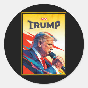 Pegatina Redonda Inauguración de Trump 2025 - Diseño del presidente