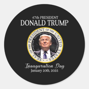 Pegatina Redonda Inauguración del 47º presidente Donald Trump 2025