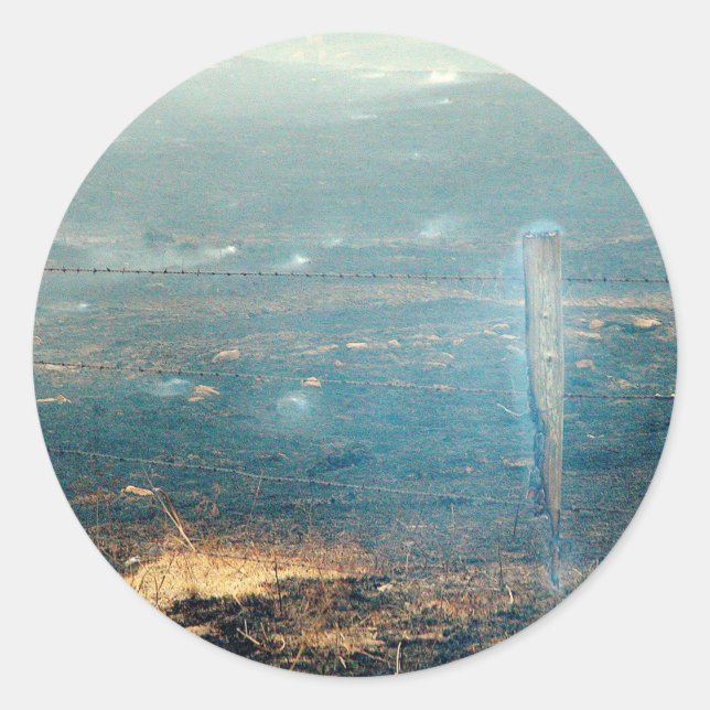 Pegatina Redonda Incendio salvaje (Anverso)