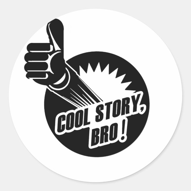 Pegatina Redonda Incredistory Cool Story Bro (Anverso)