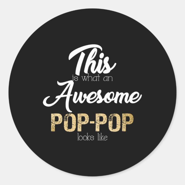 Pegatina Redonda Increíble abuelo especial del Pop (Anverso)