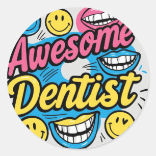 Pegatina Redonda Increíble dentarismo