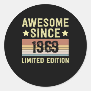 Pegatina Redonda Increíble desde 1969 Cumpleaños