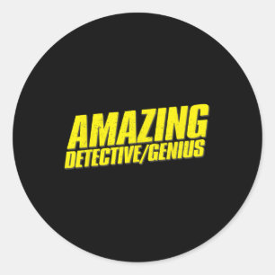 Pegatina Redonda Increíble detective Genius Halloween Heist Winner