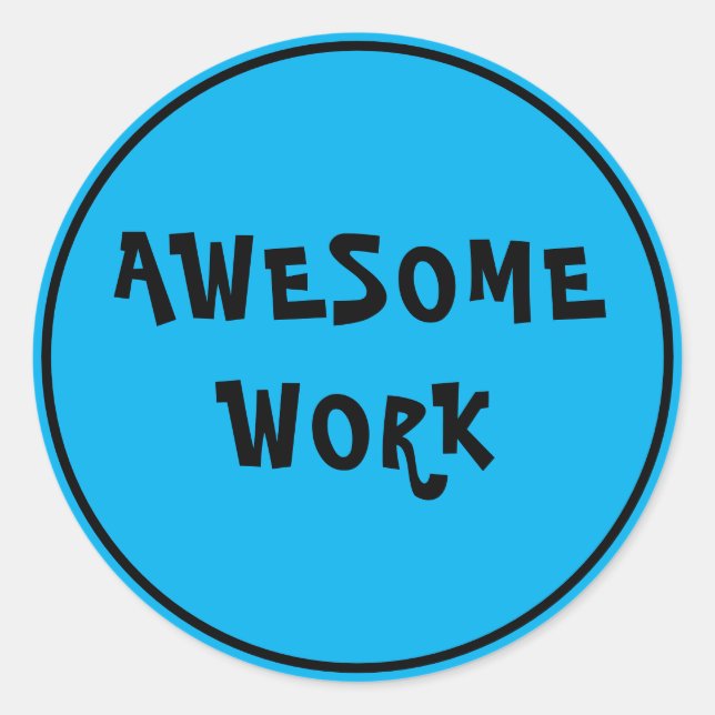 Pegatina Redonda Increíble estímulo de profesores de trabajo azul (Anverso)