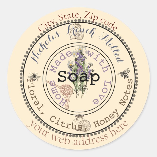 Pegatina Redonda increíble jabón de personalizable (Anverso)