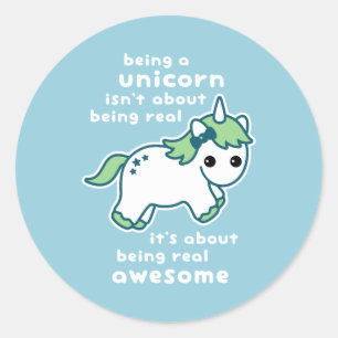 Pegatina Redonda Increíble unicornio