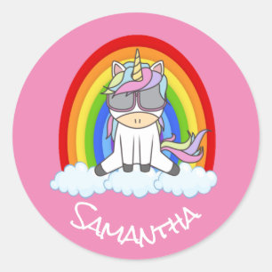 Pegatina Redonda Increíble unicornio