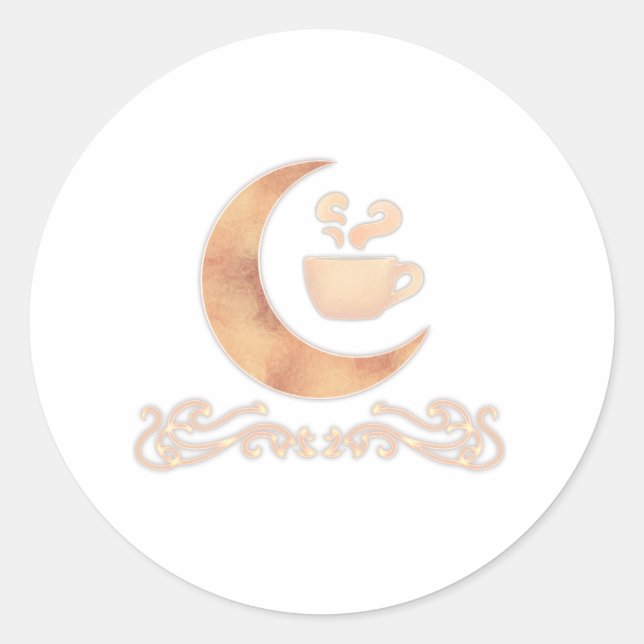 Pegatina Redonda indecisos de caída iluminados por la luna (Anverso)