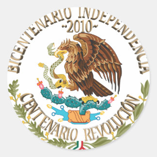 Pegatina Redonda Independencia/Revolución Mexicana 2010