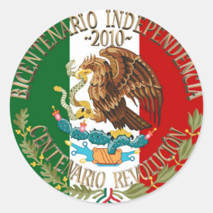 Pegatina Redonda Independencia/Revolución Mexicana 2010