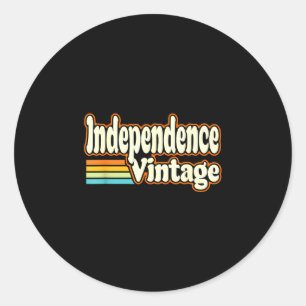 Pegatina Redonda Independencia vintage