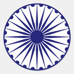 Pegatina Redonda India Ashoka Chakra
